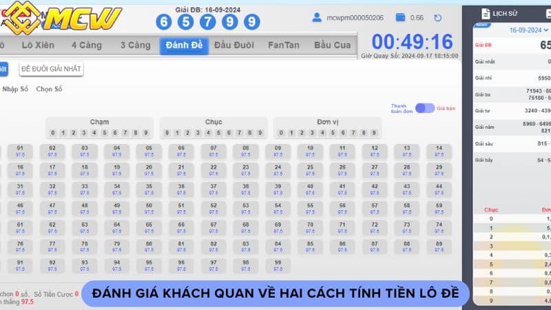 Đánh giá khách quan về hai cách tính tiền lô đề