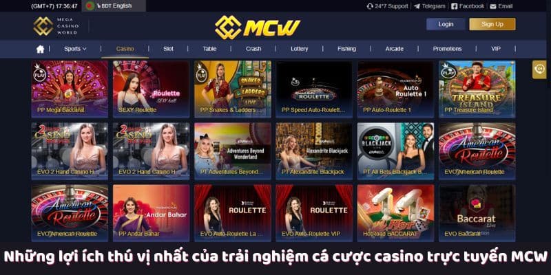 Những lợi ích thú vị nhất của trải nghiệm cá cược casino trực tuyến MCW