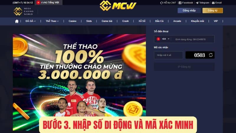 Bước 3. Nhập Số Di Động Và Mã Xác Minh