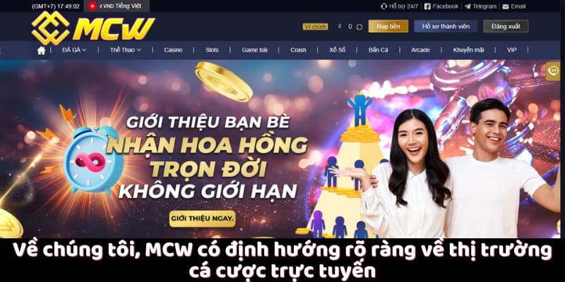 Về chúng tôi, MCW có định hướng rõ ràng về thị trường cá cược trực tuyến